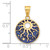 14K Polished Enameled Sun and Stars Pendant