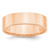 10k Rose Gold 6mm Lightweight Flat Wedding Band Size 7.5