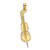 14K Polished Engraved Upright Bass Charm