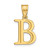 14k Polished Etched Letter B Initial Pendant - YC-51AF7806-7721
