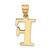 14k Polished Etched Letter F Initial Pendant - YC-B20A779F-9499