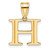 14k Polished Etched Letter H Initial Pendant - YC-06D3C865-1877