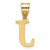 14k Polished Etched Letter J Initial Pendant - YC-90F046A6-8099
