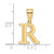14k Polished Etched Letter R Initial Pendant - YC-ABB0DDC1-1344