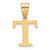 14k Polished Etched Letter T Initial Pendant - YC-614BE86B-9159