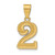 14k Polished Etched Number 2 Pendant