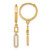 14k Polished Fancy CZ Long Link Dangle Round Hinged Hoop Earrings