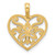 14K Polished Fancy Flower and Heart Charm