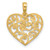 14K Polished Fancy Heart Charm