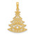 14k Polished Fancy Scrolled Christmas Tree Pendant