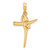 14k Polished Floral Cross Pendant