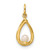 14K Polished Freshwater Cultured Pearl Teardrop Pendant