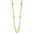 14K Polished Heart and Diamond-cut Beads 15.5 inch Necklace Plus 2 inch Extender