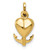 14K Polished Heart Cross Anchor Pendant