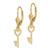 14K Polished Heart Key Leverback Earrings