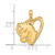 14K Polished Heart with Horse Pendant