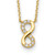 14K Polished Infinity Symbol with CZ 18 inch Necklace Plus 2 inch Extender