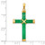 14K Polished Jade -X- Cross Pendant