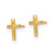 14k Polished Knife Edge Top Latin Cross Post Earrings