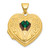 14k Polished Lab Created Emerald May Birthstone 18mm Heart Locket