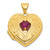 14k Polished Lab Created Ruby July Birthstone 18mm Heart Locket