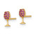 14k Polished Lab Created Ruby Wine Glass Post Earrings