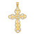 14K Polished Lace Trim Cross Charm