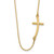 14k Polished Large Sideways Curved Cross 19 inch Necklace