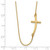 14k Polished Large Sideways Curved Cross 19 inch Necklace