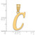 14k Polished Letter C Initial Pendant