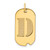 14k Polished Letter D Initial Dog Tag Pendant