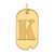14k Polished Letter K Initial Dog Tag Pendant