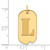 14k Polished Letter L Initial Dog Tag Pendant