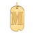 14k Polished Letter M Initial Dog Tag Pendant