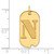 14k Polished Letter N Initial Dog Tag Pendant