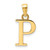 14K Polished Letter P Pendant