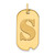 14k Polished Letter S Initial Dog Tag Pendant