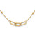 14K Polished Linked Ovals and Diamond-cut Beads Fancy 3-Station 18 inch Necklace
