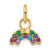 14K Polished Multi-color CZ Double Rainbow Charm