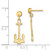 14K Polished Navy Anchor Dangle Earrings