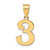 14k Polished Number 3 Pendant - AP-2F8EDBE7-3321