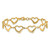 14K Polished Open Heart Link 7 inch Bracelet
