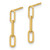 14K Polished Open Link Post Dangle Earrings