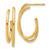 14K Polished Oval /Double Strand  J-Hoop Post Earrings