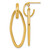 14K Polished Oval Dangle C-Hoop Post Earrings