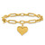 14k Polished Paperclip Figaro Link With Puffed Heart Dangle 7.5 inch Bracelet