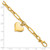 14k Polished Paperclip Figaro Link With Puffed Heart Dangle 7.5 inch Bracelet