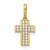 14k Polished Pave CZ Latin Cross Charm / Pendant