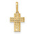14k Polished Pave CZ Latin Cross Charm / Pendant
