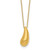14k Polished Puffed Teardrop Pendant 18 inch Necklace
